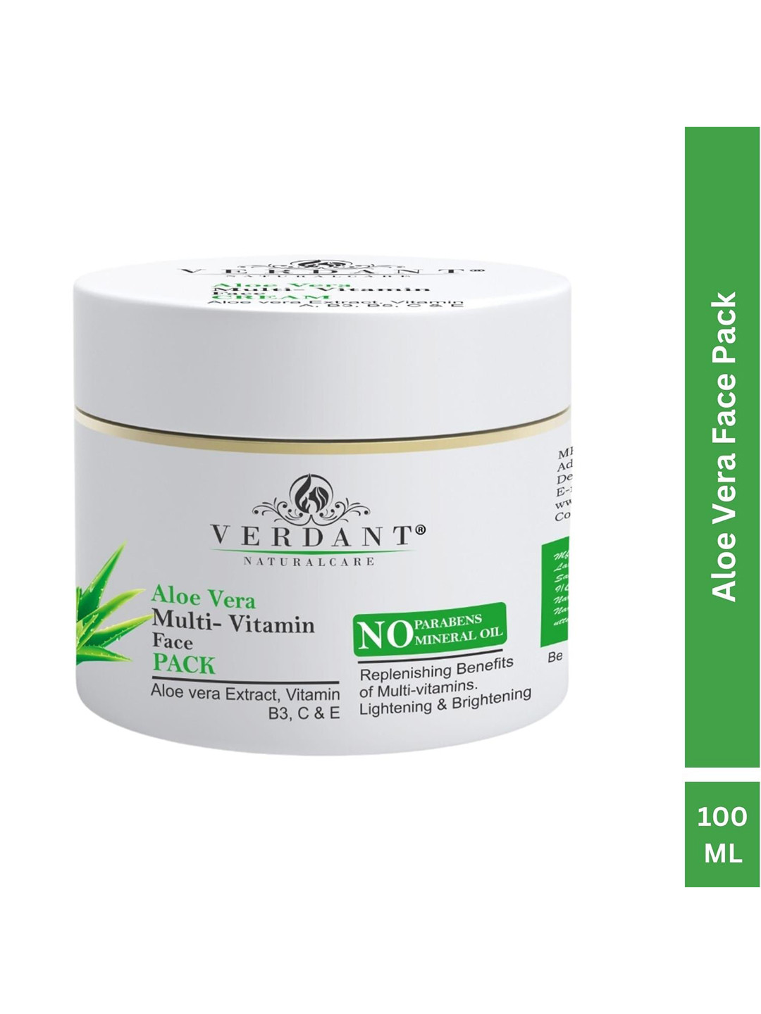 Buy Verdant Natural Care Aloe Vera Multi Vitamin Face Pack 100 Ml