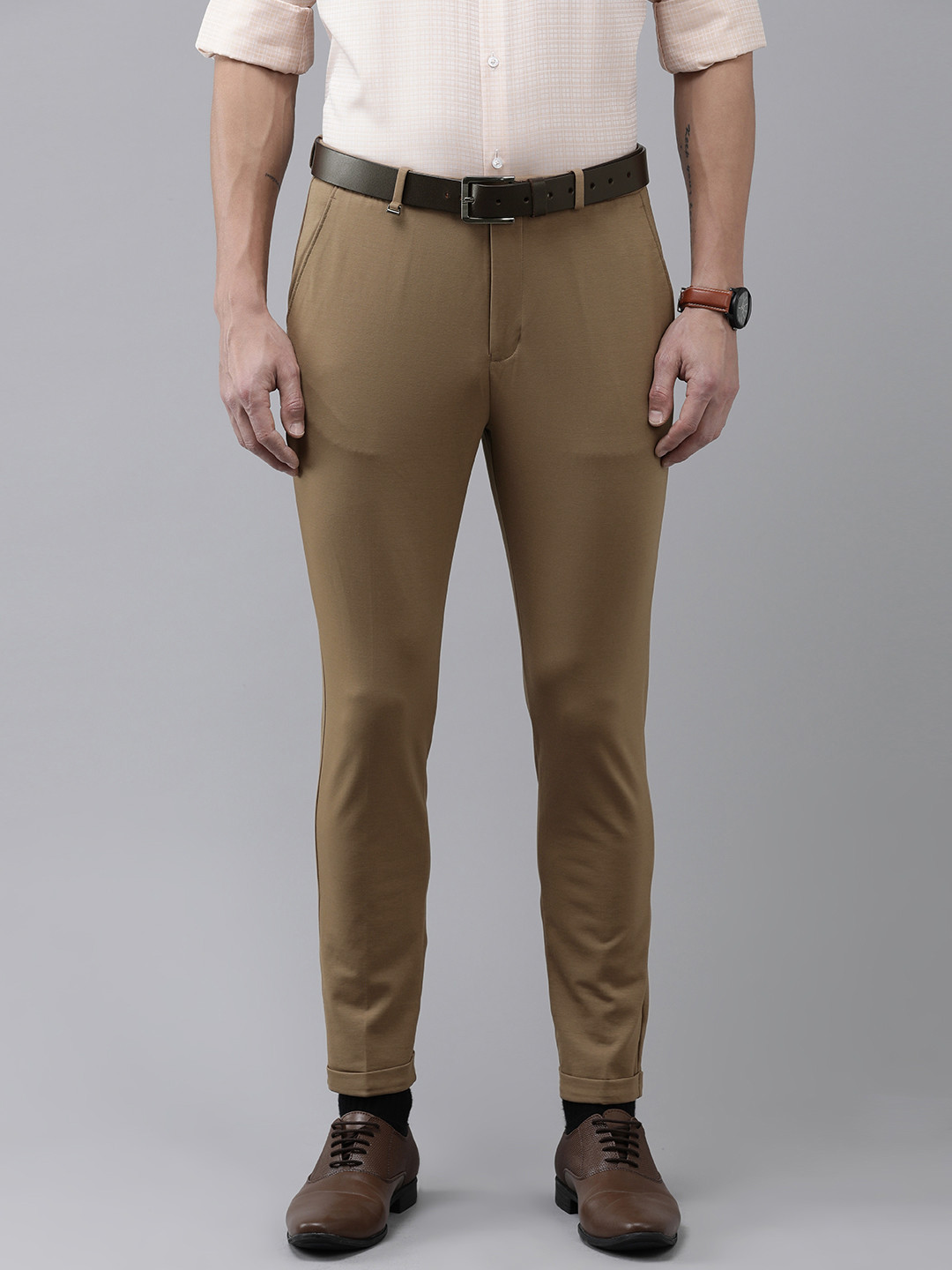 Buy Van Heusen Men Mid Rise Formal Trousers - Trousers for Men 22620602 ...