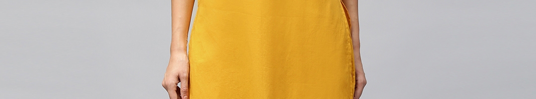 Buy AKS Women Yellow Solid Kurta With Palazzos - Kurta Sets for Women ...