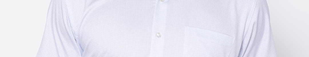 Buy Louis Philippe Men White & Blue Regular Fit Printed Formal Shirt ...