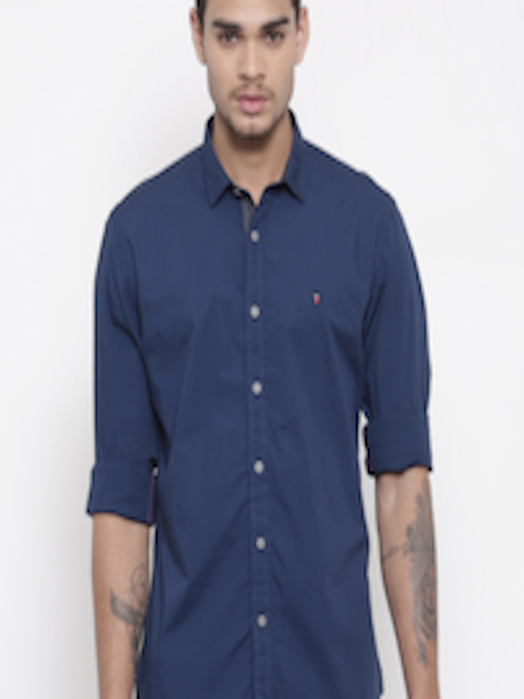 Buy Louis Philippe Jeans Men Blue Slim Fit Solid Casual Shirt - Shirts ...
