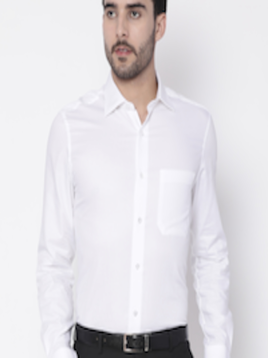 Buy Louis Philippe Men White Regular Fit Self Design Formal Shirt - Shirts for Men 2264163 | Myntra