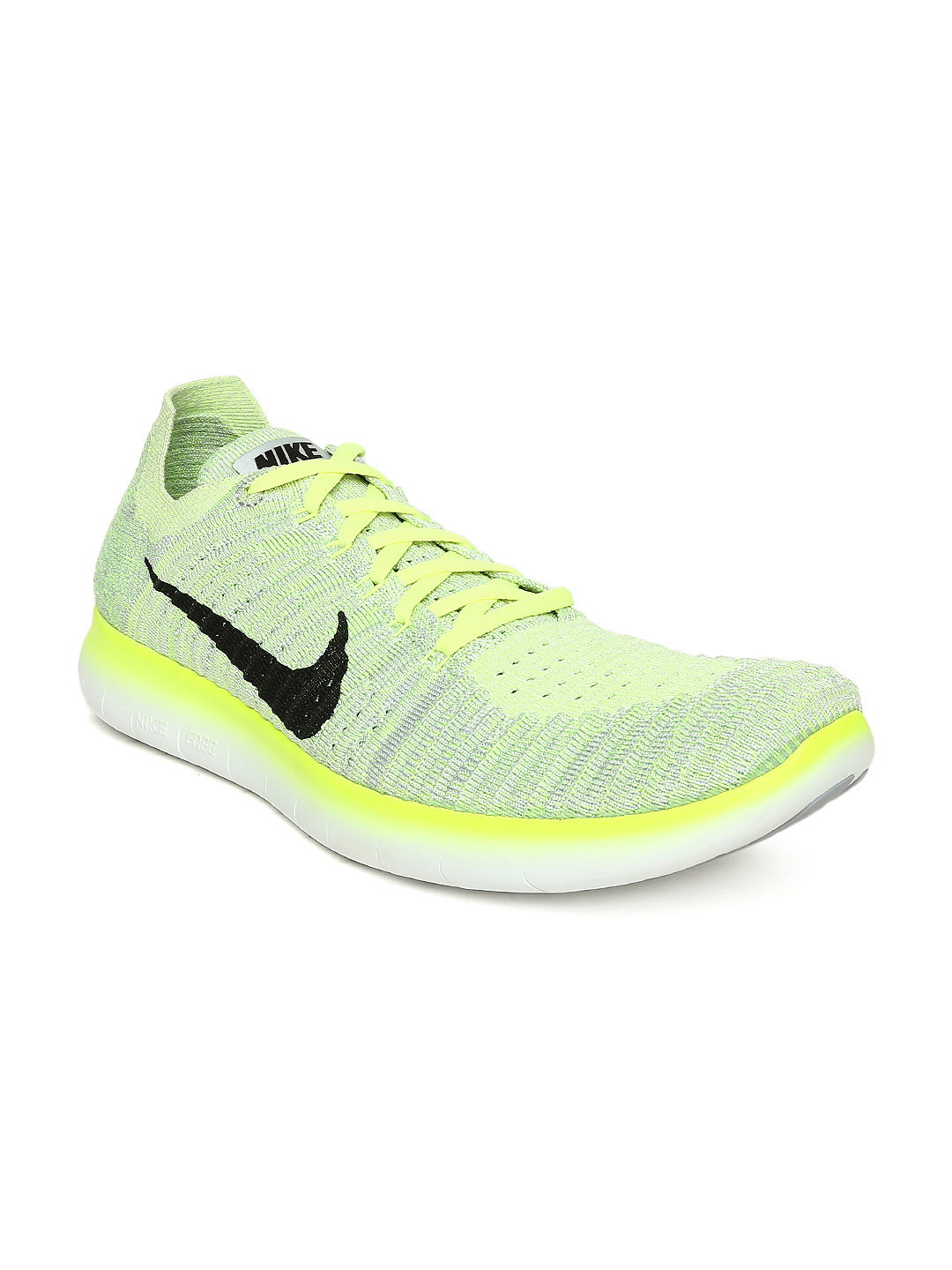 Buy Nike Men Lime Green Free Run Flyknit Running Shoes Sports Shoes