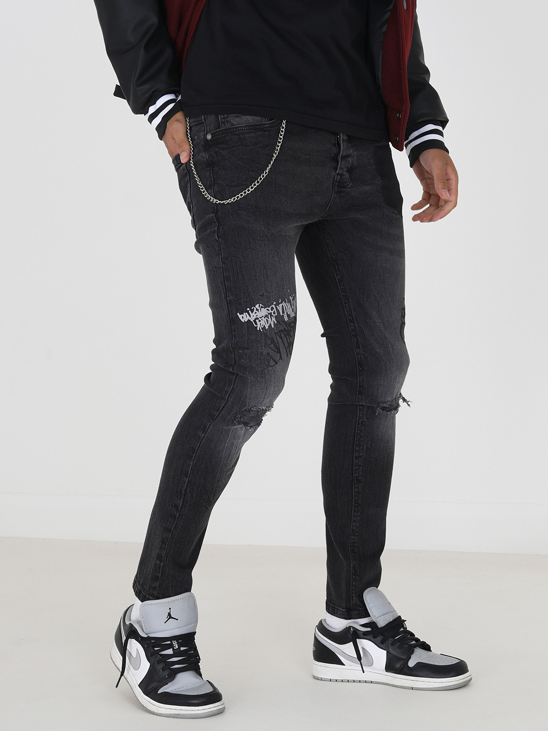 Buy BRAVE SOUL Men Skinny Fit Low Distress Printed Stretchable Jeans