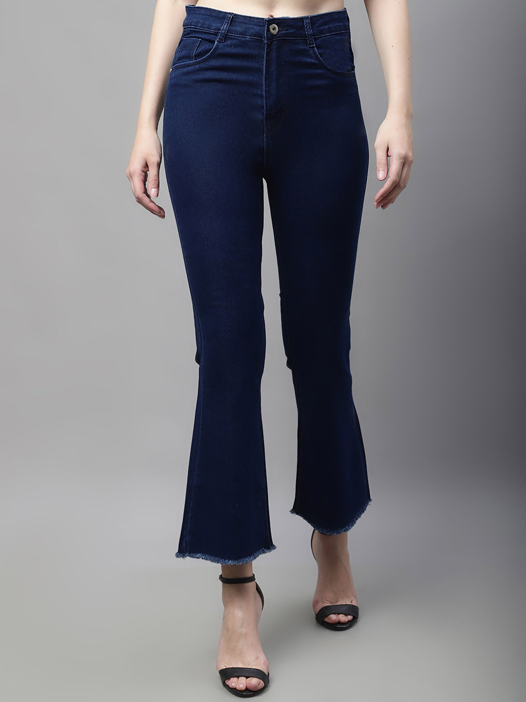 Buy ELLIS Women Mid Rise Clean Look Stretchable Bootcut Jeans - Jeans ...