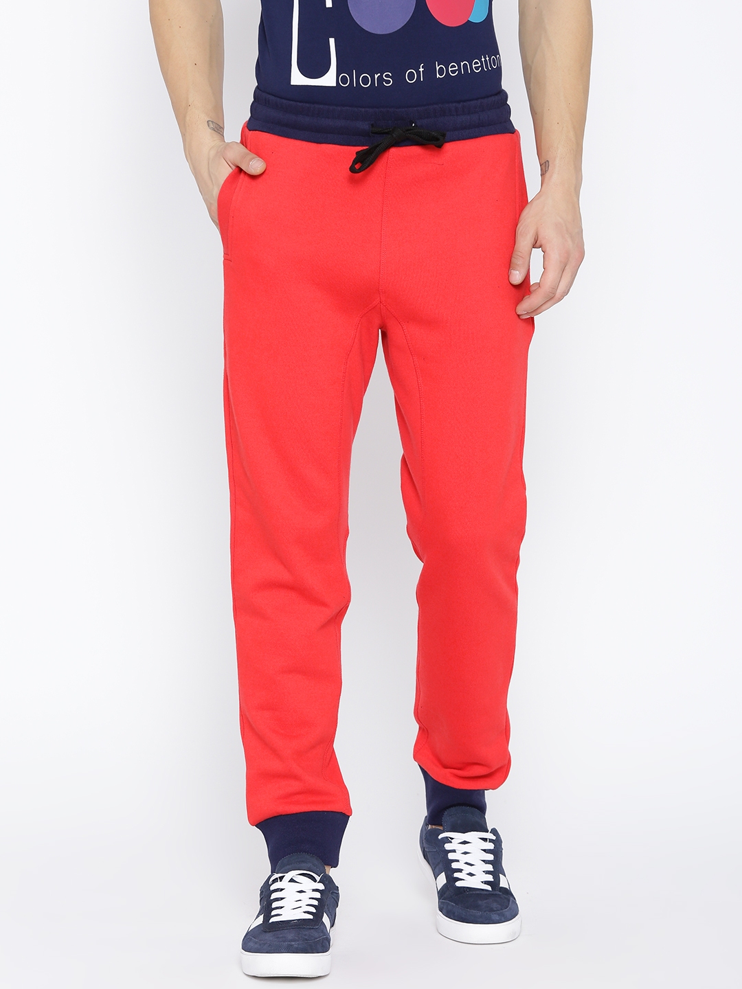 mens red joggers pants