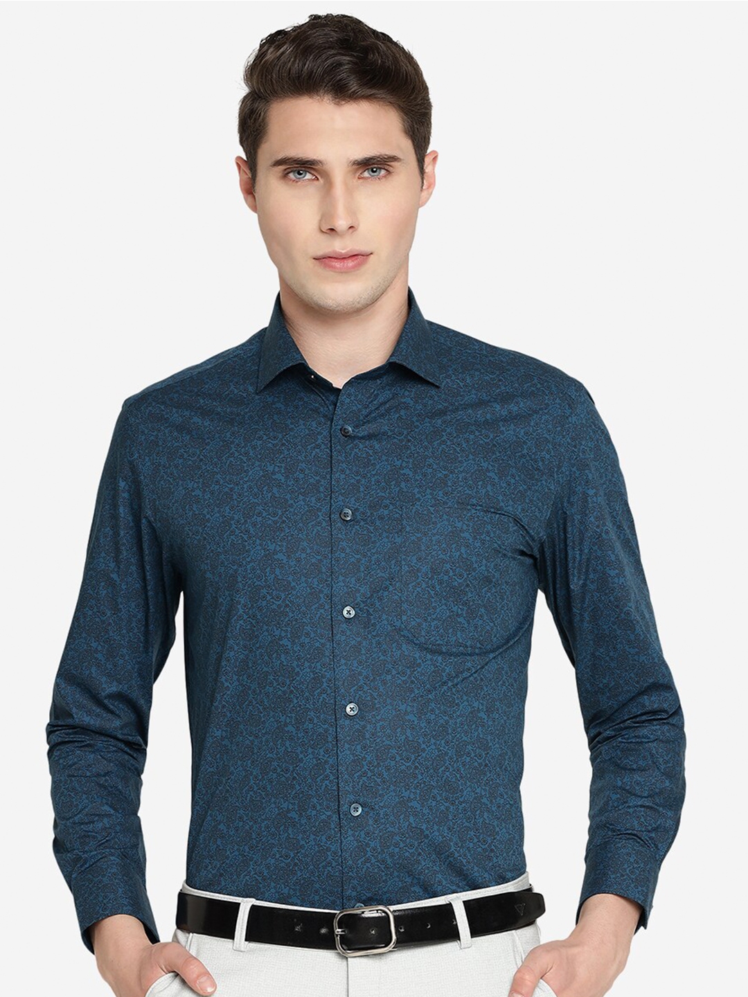 Buy Greenfibre Slim Fit Floral Printed Cotton Formal Shirt Shirts for