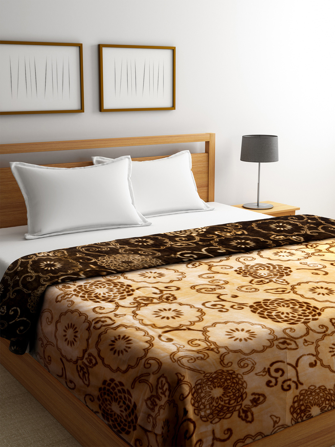 Buy BOMBAY DYEING Brown 600 GSM Printed Heavy Winters Reversible