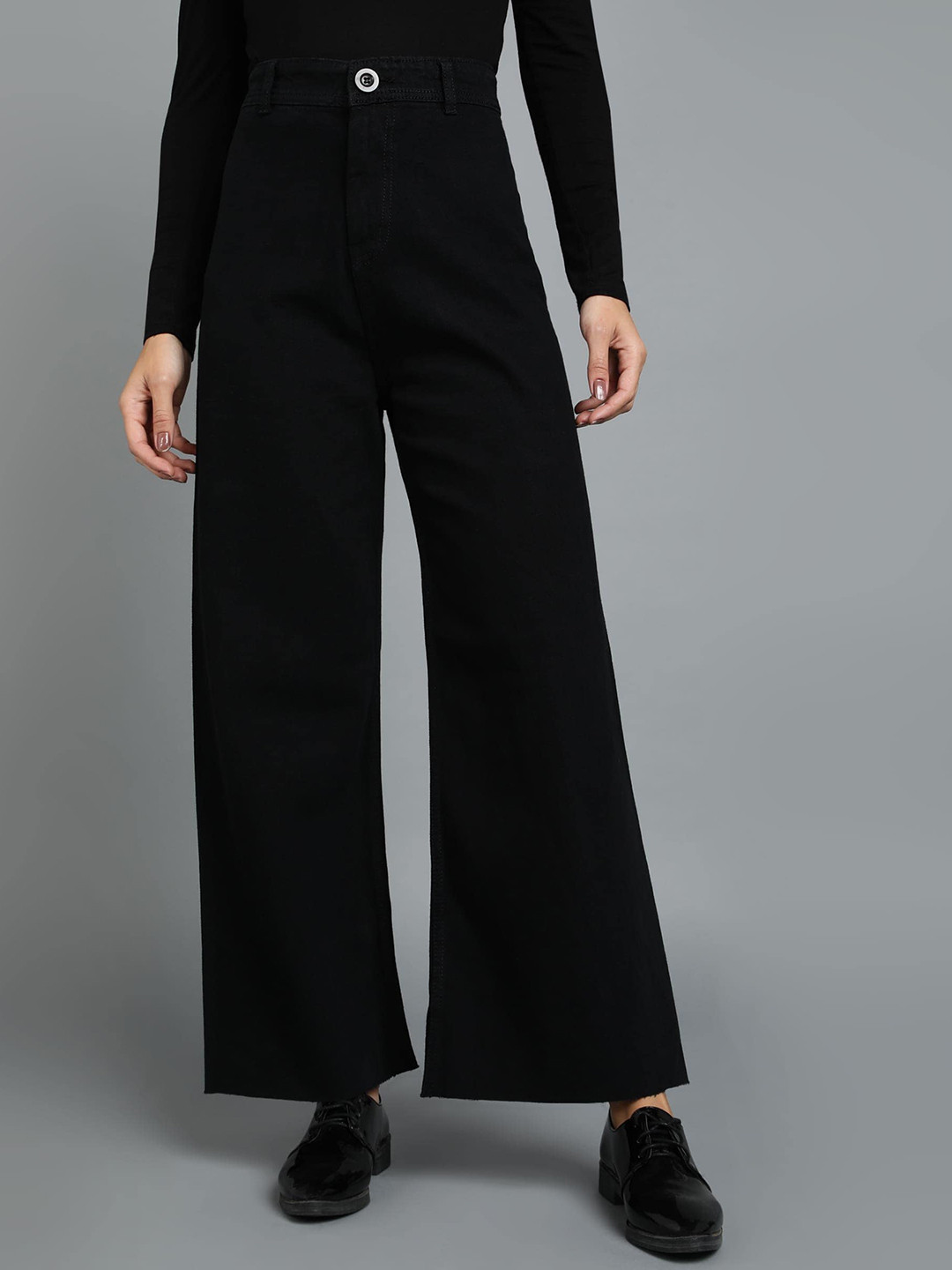 Elena Low Rise Wide Leg Jeans Black Acid main image 1