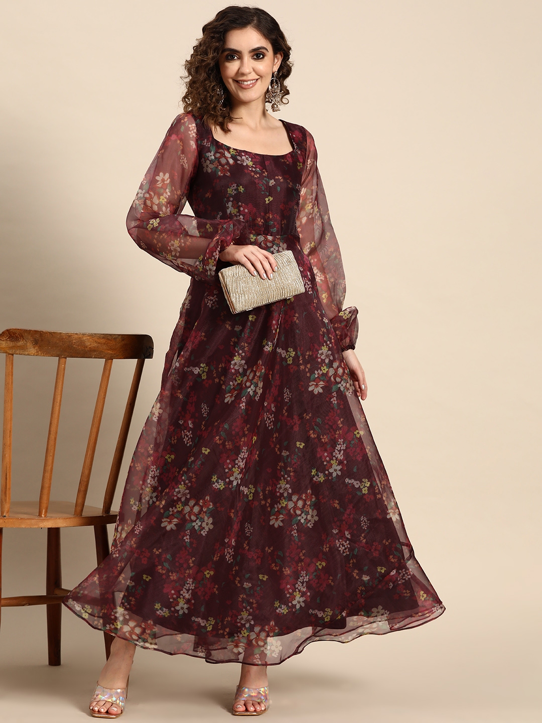 Buy Sangria Women Digital Printed Flared Maxi Dress - Ethnic Dresses for Women 22678114 | Myntra