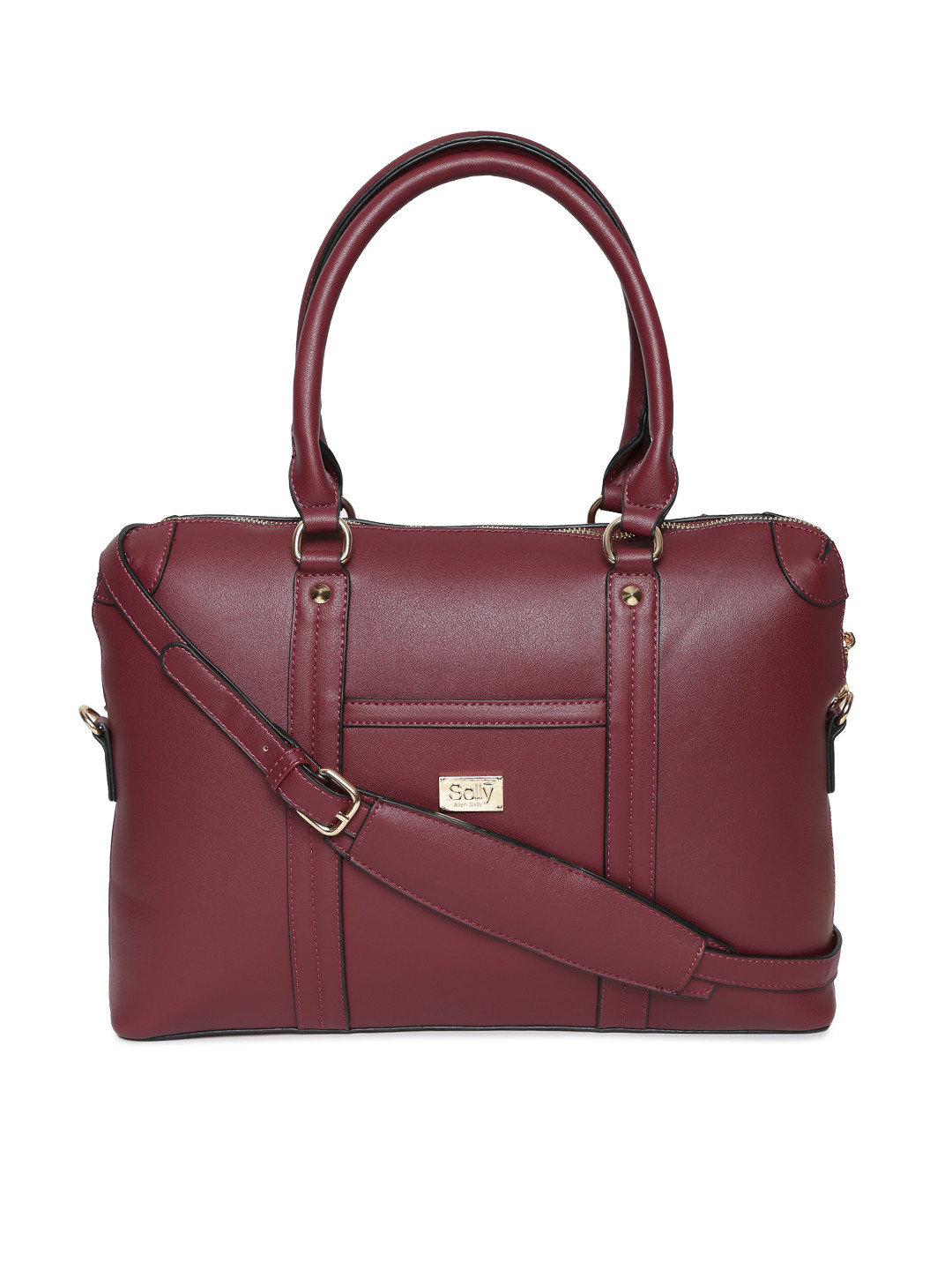 Buy Allen Solly Burgundy Solid Handheld Bag Handbags for Women