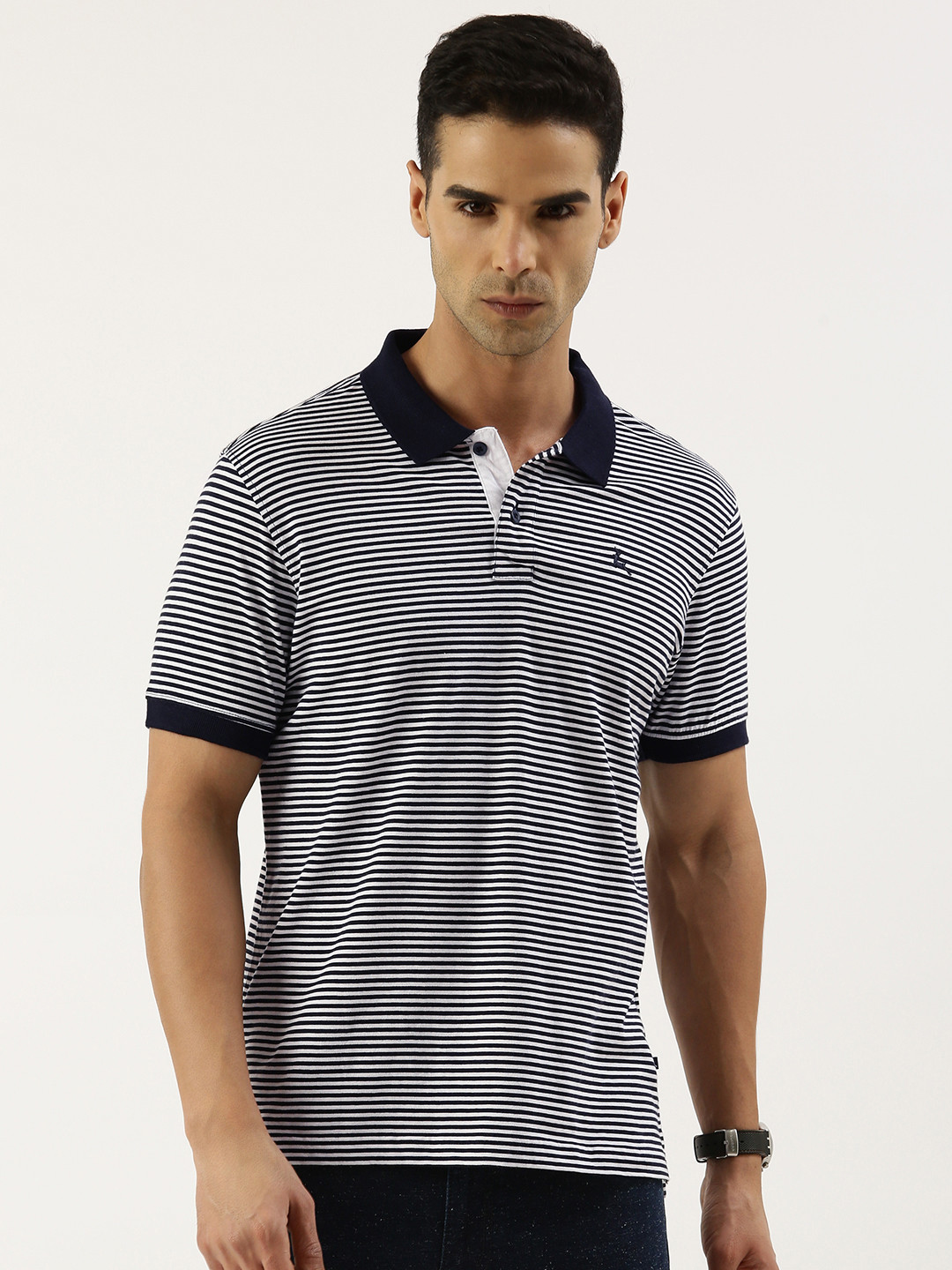 Buy Parx Striped Polo Collar Pure Cotton T Shirt - Tshirts for Men ...
