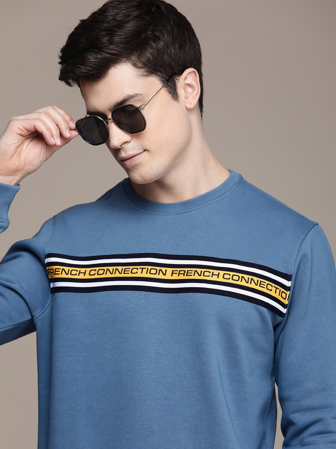 French Connection Typography Printed Hooded Sweatshirt
