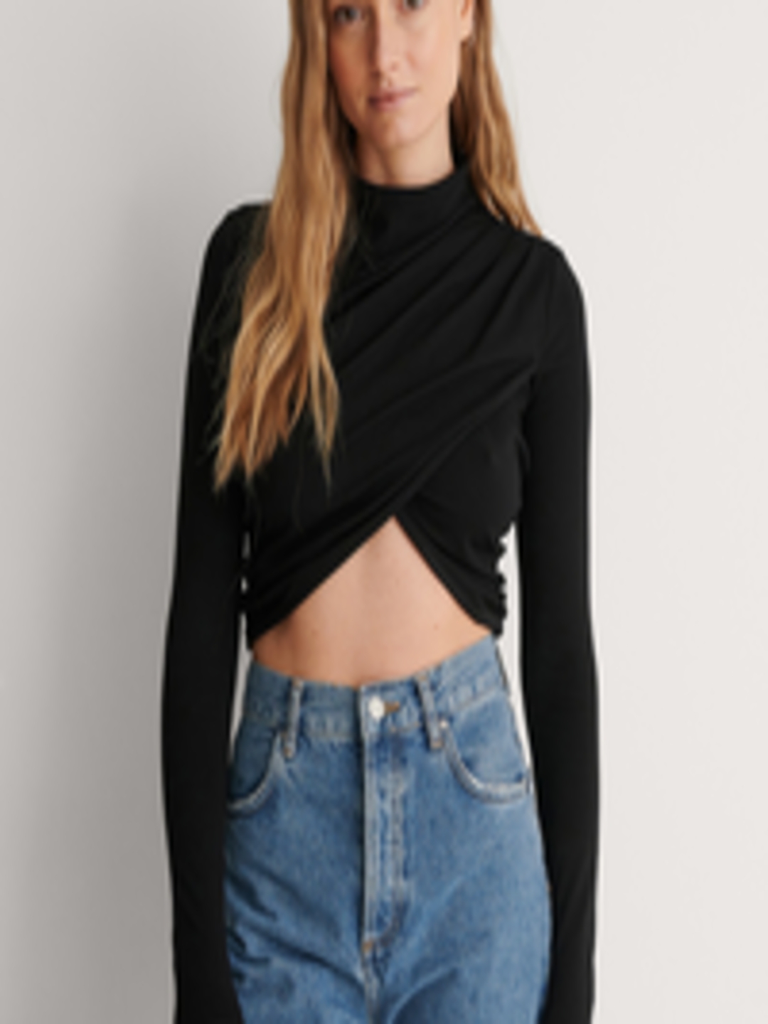 Buy NA KD High Neck Crop Fitted Top - Tops for Women 22684100 | Myntra