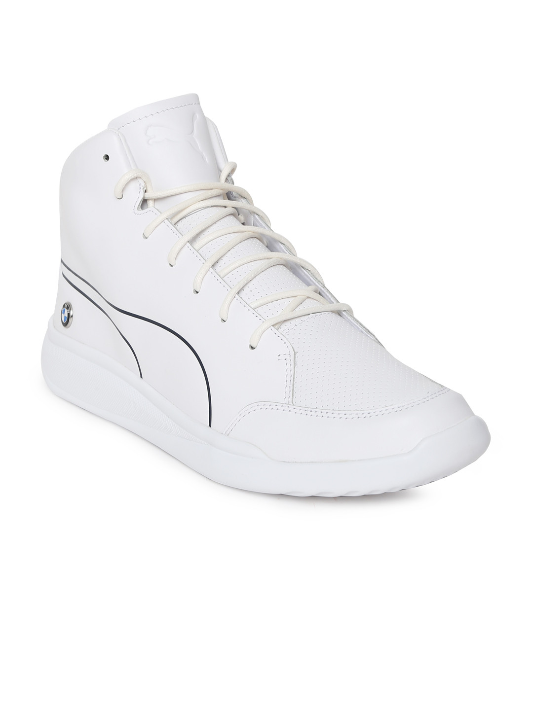 Buy Puma Men White Printed Leather Bmw Ms High Top