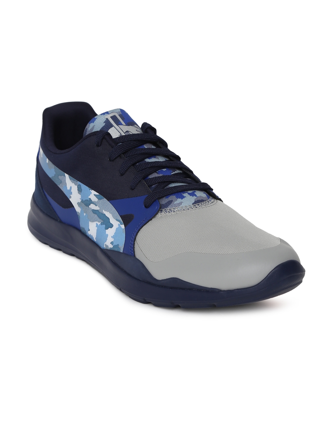 Buy Puma Men Navy Blue & Grey Printed Duplex Evo 1 Sneakers - Casual ...
