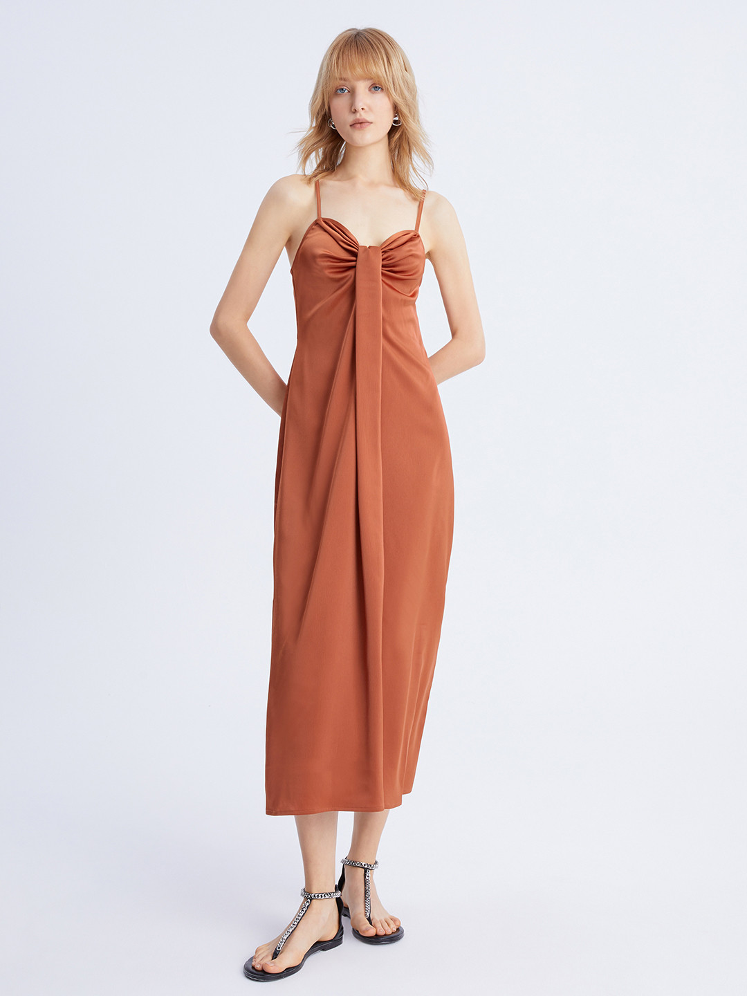 Urbann-Vibe Colorblock Suspender Midi Dress For Women Bold Vibrant Statement Style