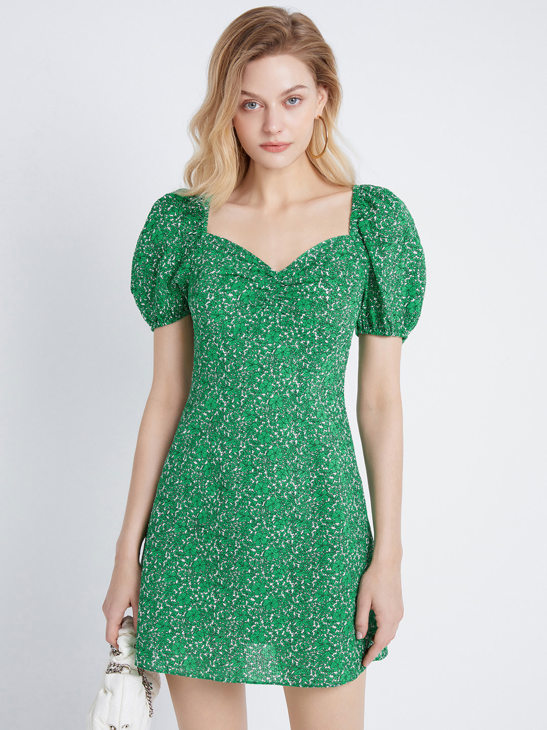 Buy Urban Revivo Floral Print Puff Sleeve A Line Mini Dress - Dresses ...