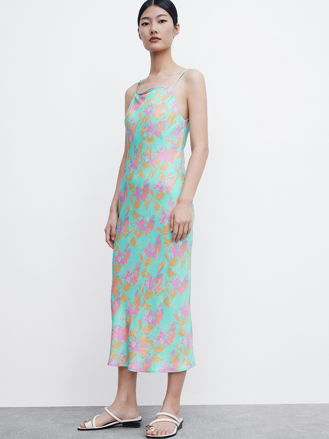 Urbann-Vibe Colorblock Suspender Midi Dress For Women Bold Vibrant Statement Style main image 0