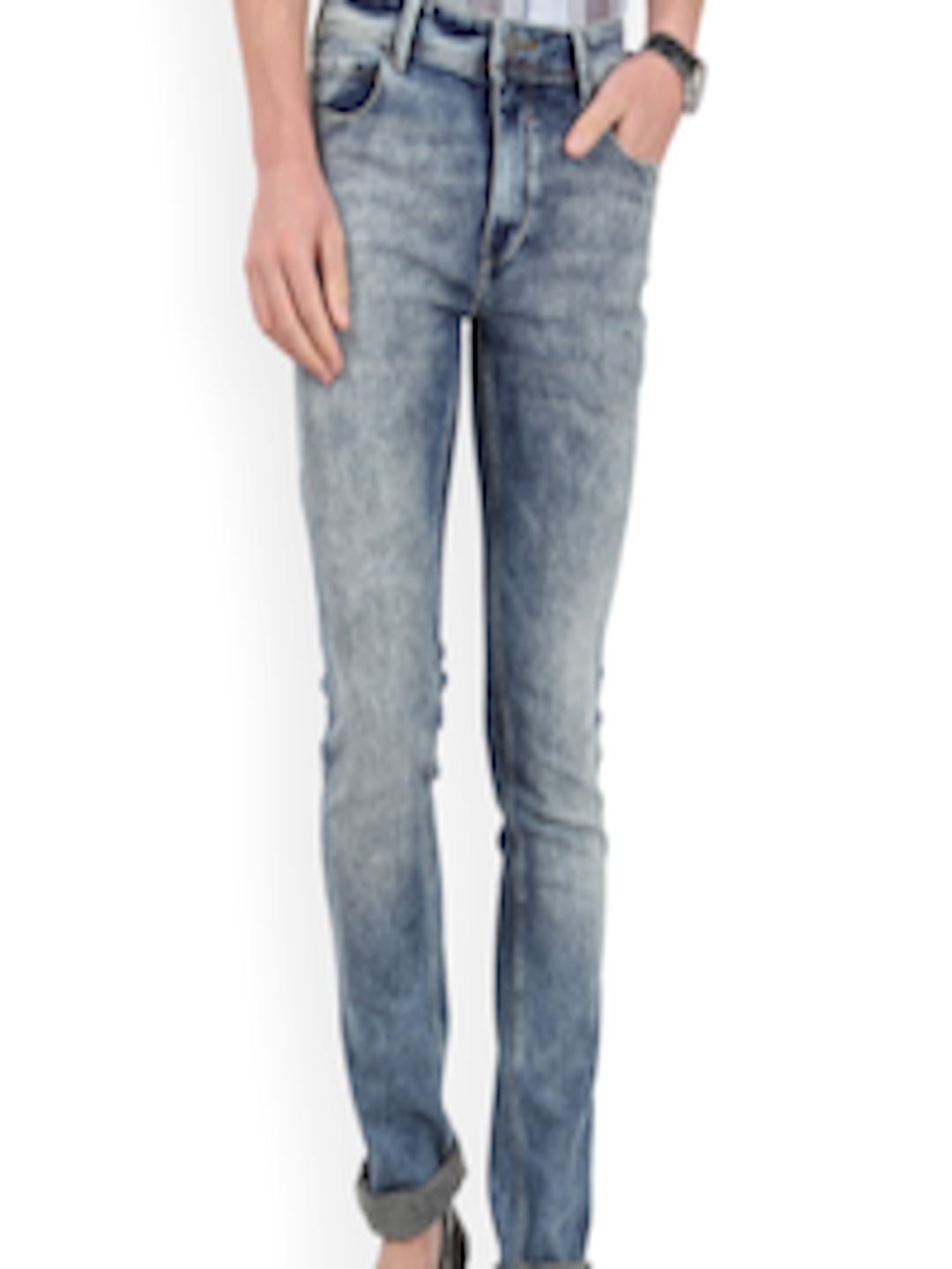 Buy DERBY JEANS COMMUNITY Men Blue Slim Fit Mid Rise Clean Look Jeans ...