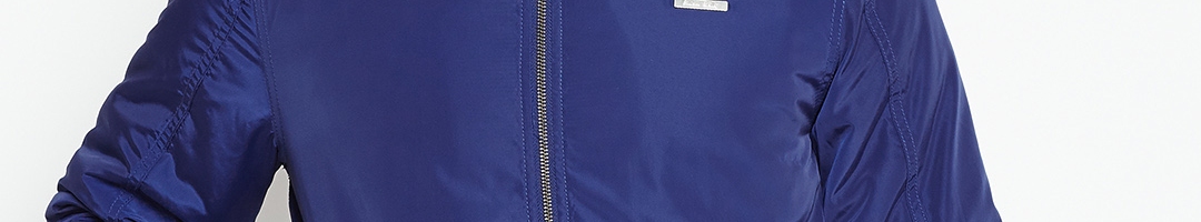 Buy Allen Solly Men Blue Solid Bomber Jacket - Jackets for Men 2270312 ...