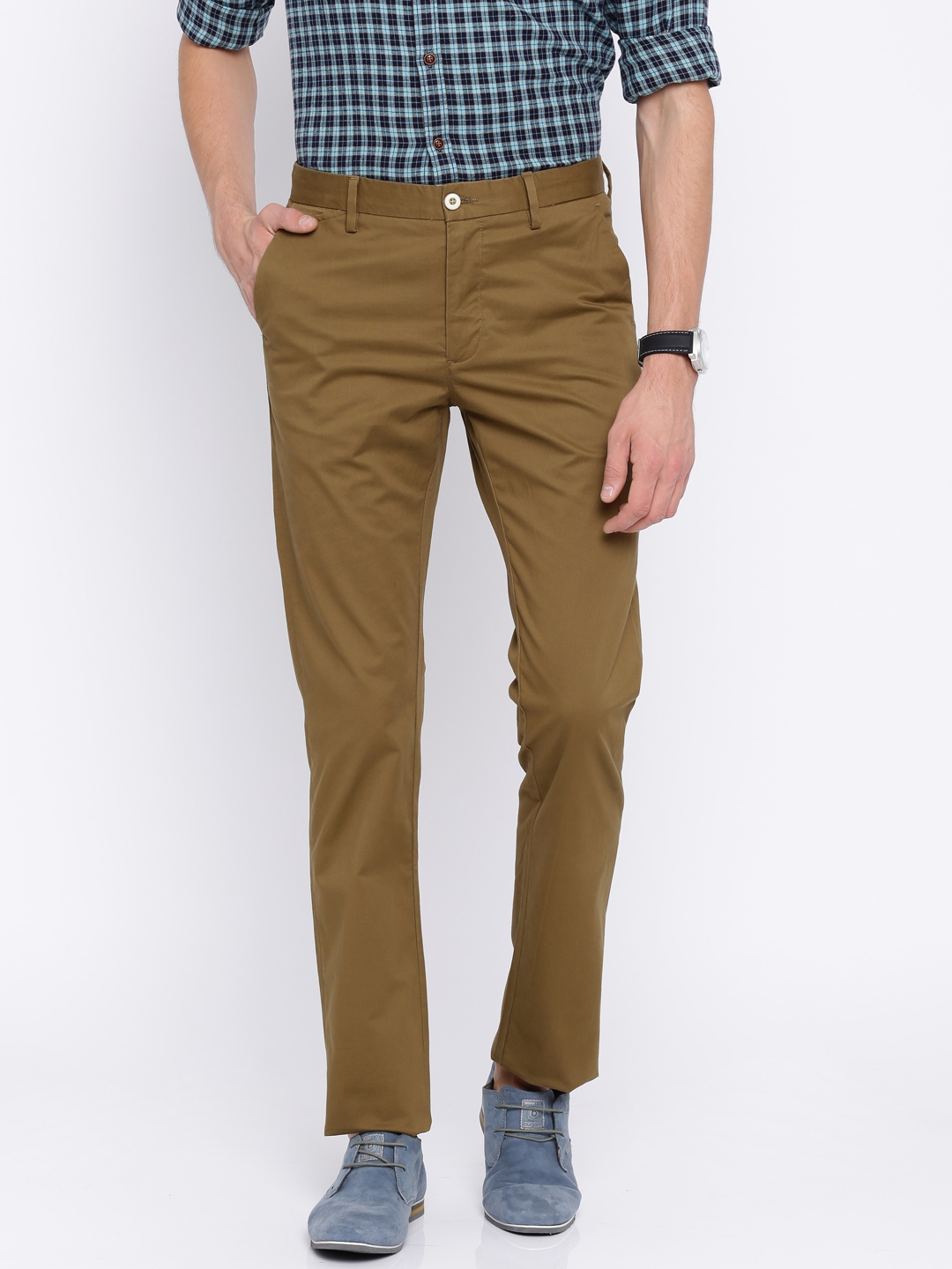 allen solly pleated cotton trousers