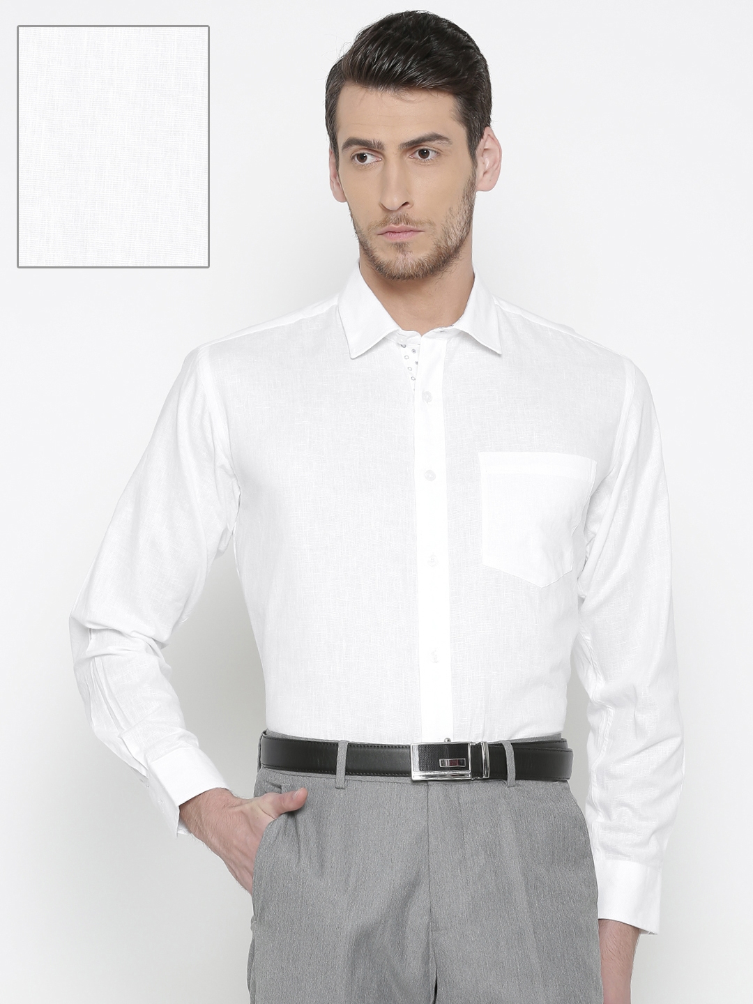 Buy John Miller Men White Tailored Fit Solid Formal Shirt - Shirts for ...