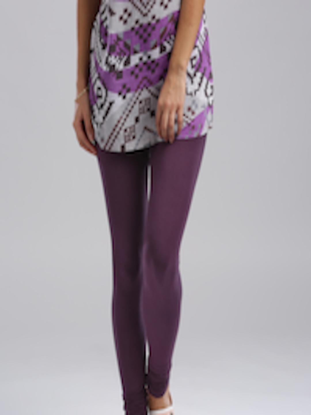 Buy WISHFUL By W Women Purple Churidar Leggings - Leggings for Women ...
