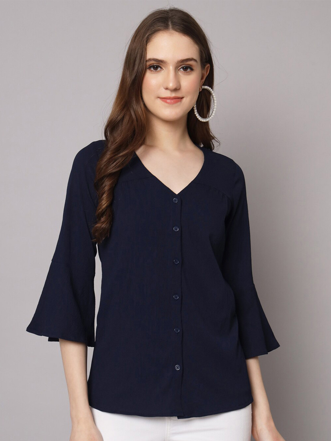 Buy The Vanca V Neck Bell Sleeve Top - Tops for Women 22717980 | Myntra