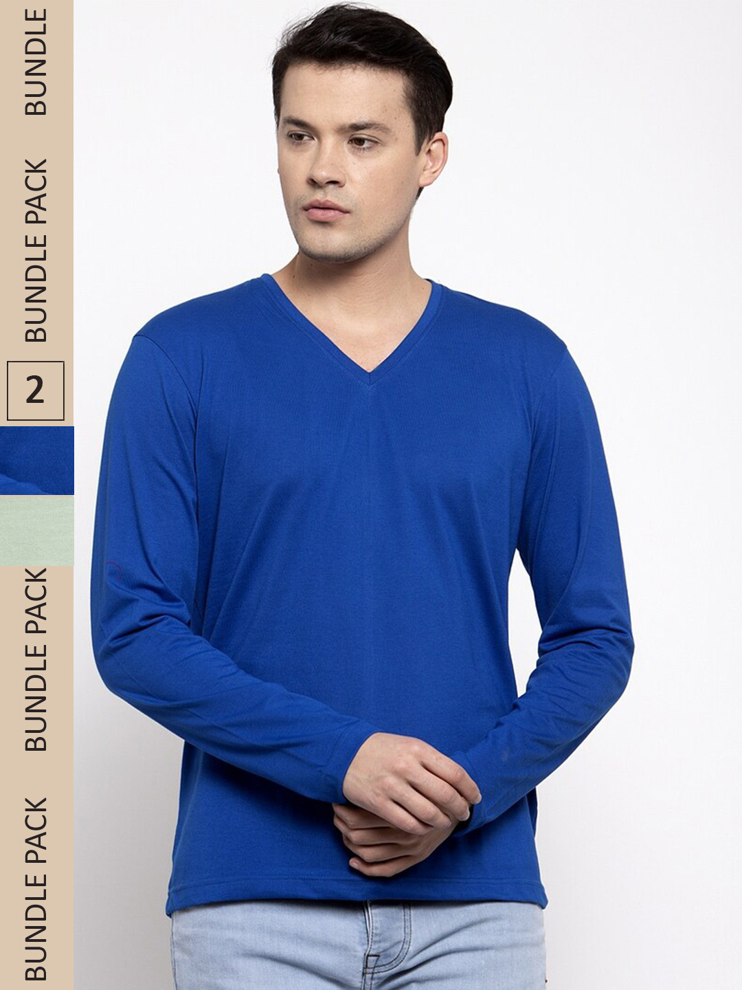 Olive Regular Fit Round Neck Long Sleeves Rayon Men's Sweatshirt by Being Human Clothing main image 1