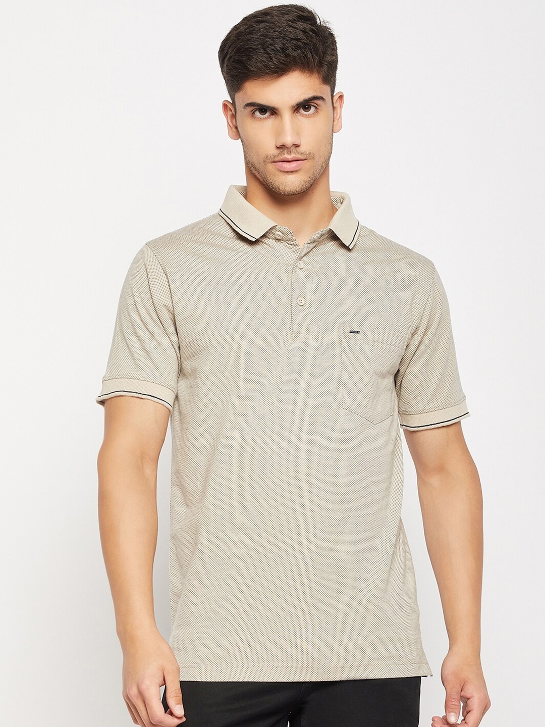 Buy Okane Micro Printed Polo Collar T Shirt - Tshirts for Men 22730852 ...