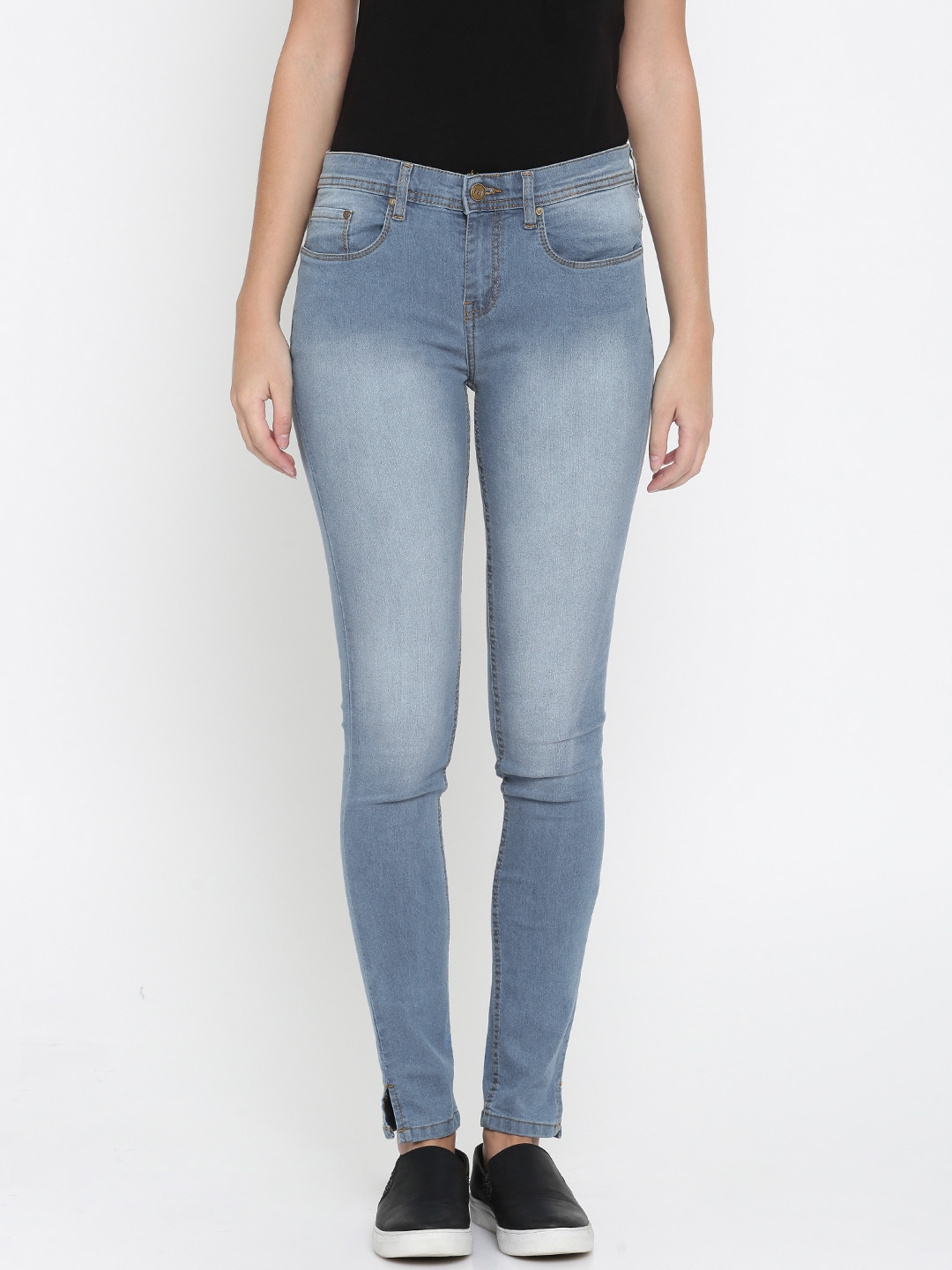 Buy Splash Women Blue Regular Fit Mid Rise Clean Look Stretchable Jeans ...