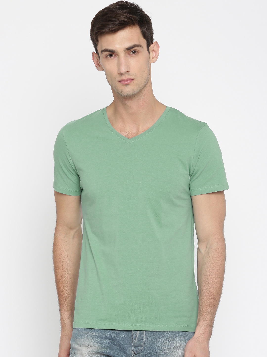 Buy Splash Men Green Solid T Shirt - Tshirts for Men 2273288 | Myntra