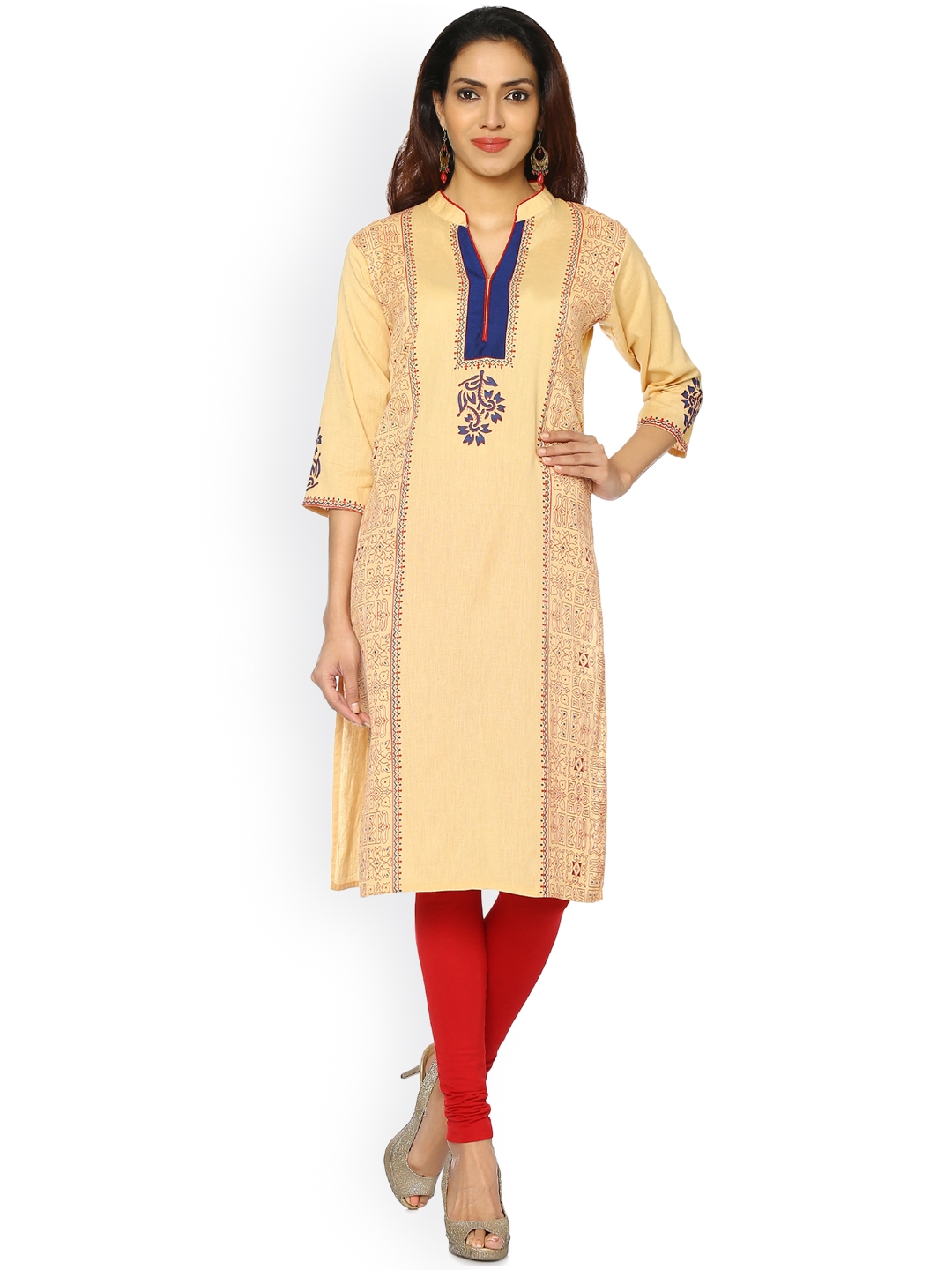 Buy Soch Women Beige Printed Straight Kurta Kurtas For Women 2273550 Myntra 