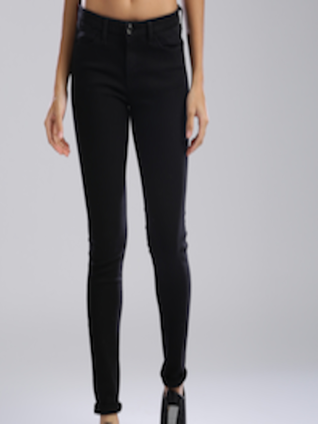 Buy Levis Women Black Skinny Fit Mid Rise Clean Look Stretchable Jeans ...