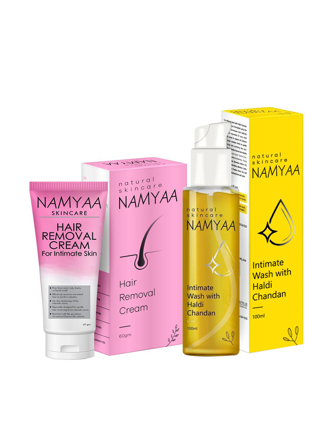 Buy Namyaa Set Of Haldi Chandan Intimate Wash & Bikini Hair Removal