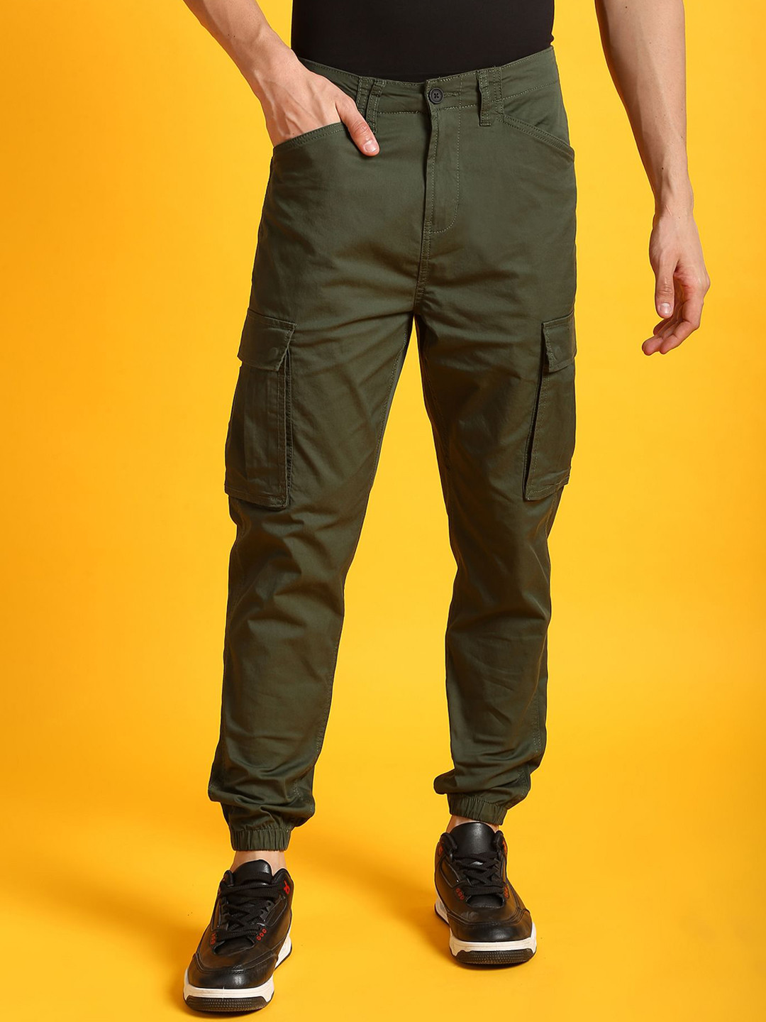 Buy Flying Machine Men Mid Rise Regular Fit Cotton Cargo Trousers Trousers for Men 22743922