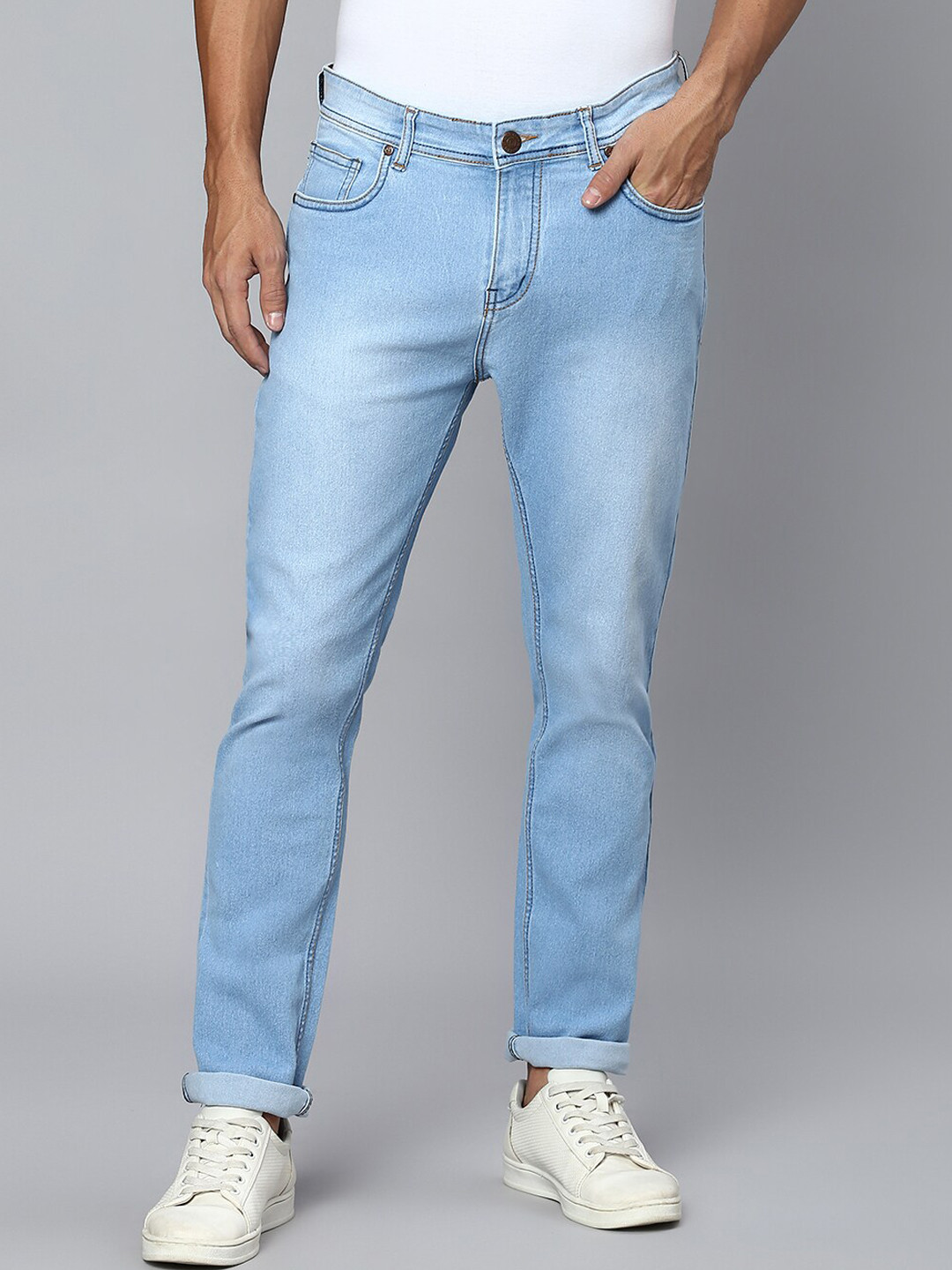 Buy High Star Men Mid Rise Slim Fit Light Fade Stretchable Jeans ...