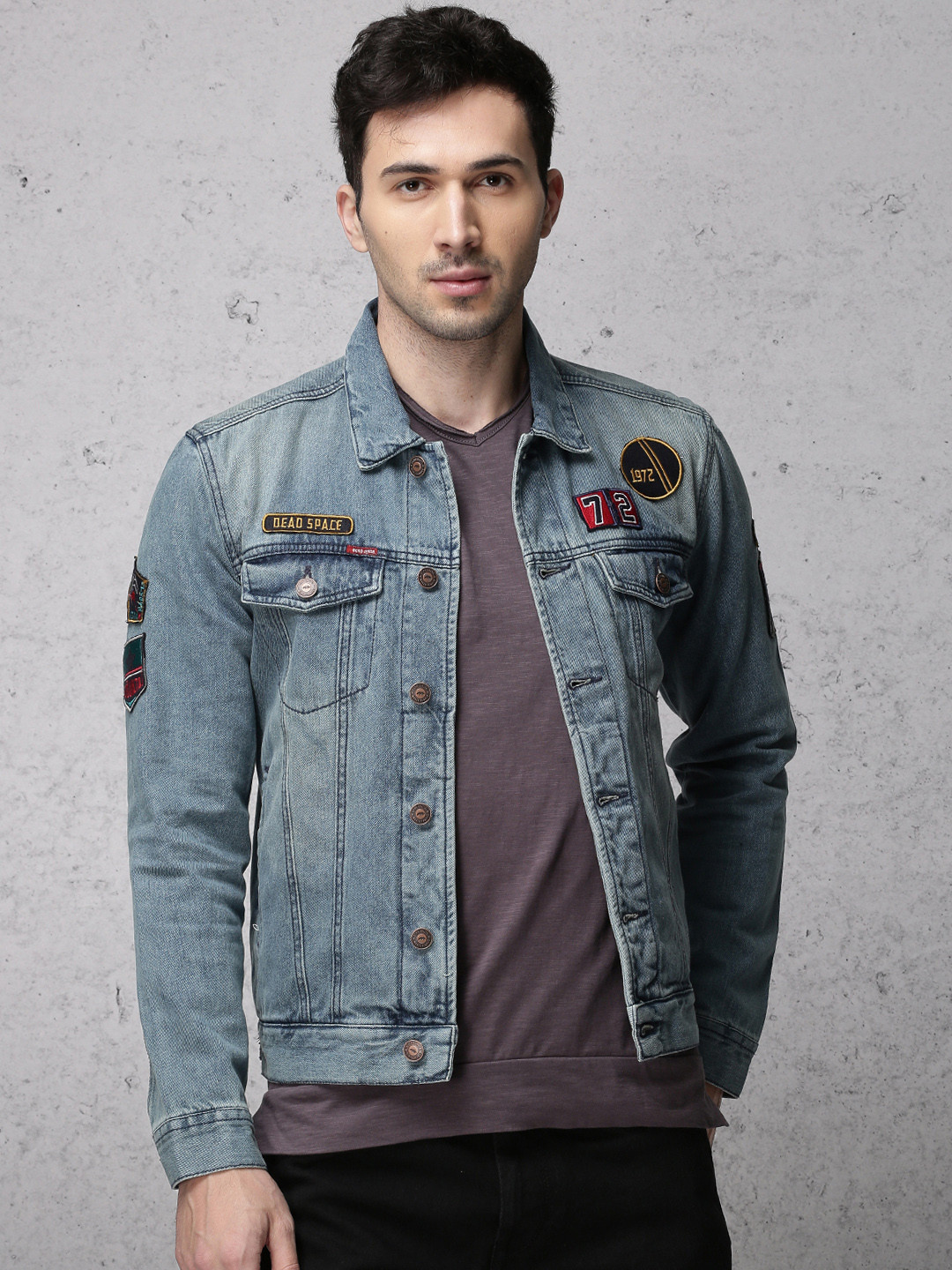 Buy Ecko Unltd Men Blue Solid Denim Jacket Jackets for Men 2275418