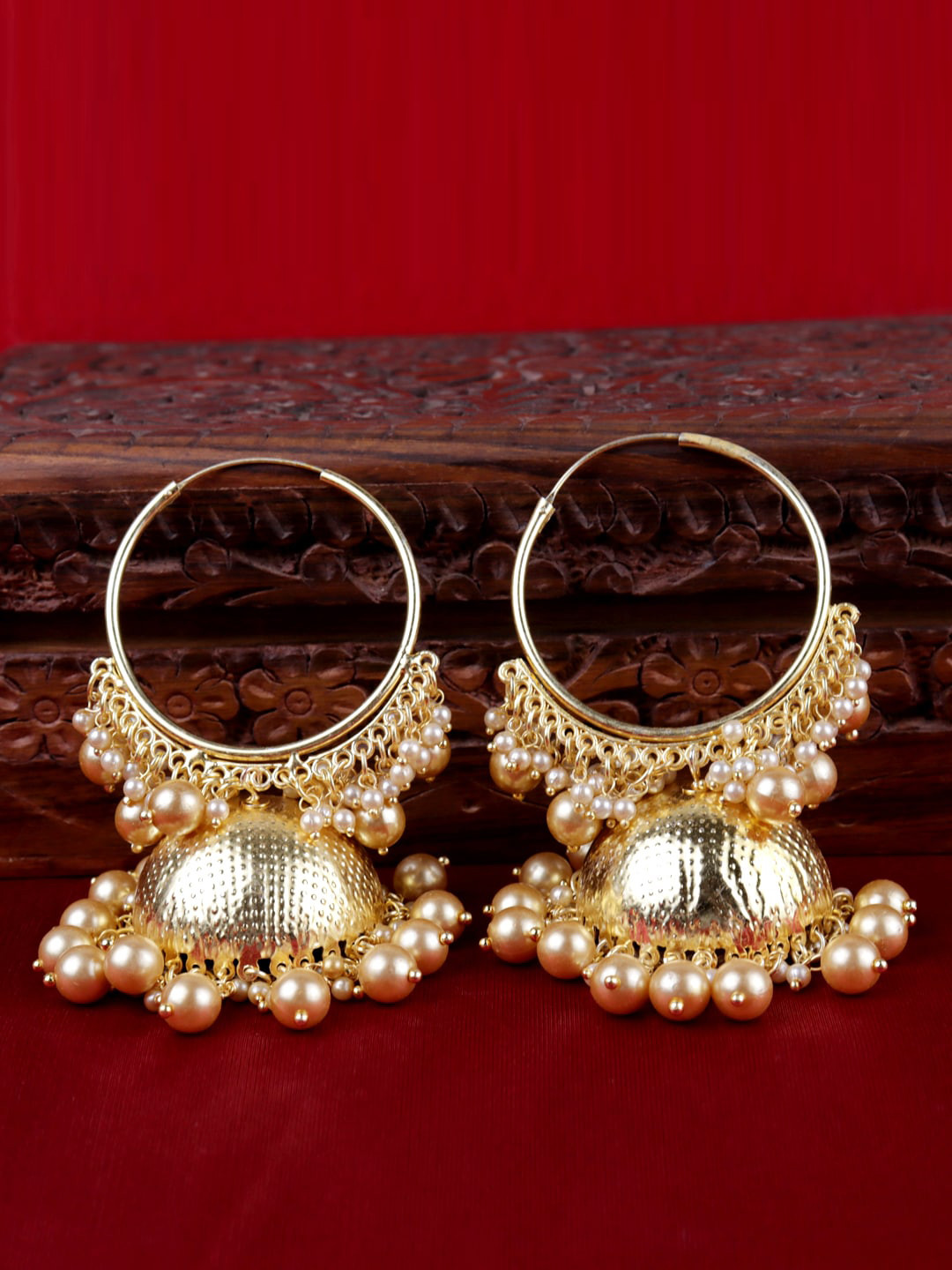 Buy Krelin Gold Plated Circular Jhumkas Earrings Earrings for Women