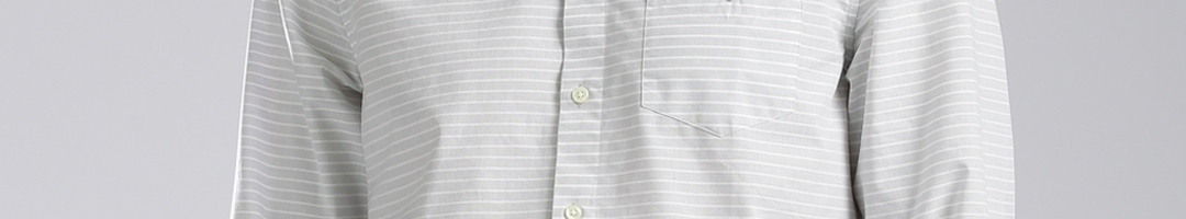 Buy GANT Grey & White Striped Regular Fit Casual Shirt - Shirts for Men ...
