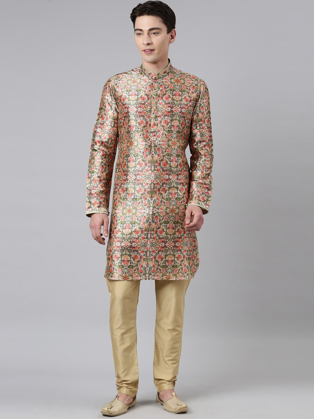 Men Yellow Embroidered ethnic motifs Festive Kurta Pyjamas