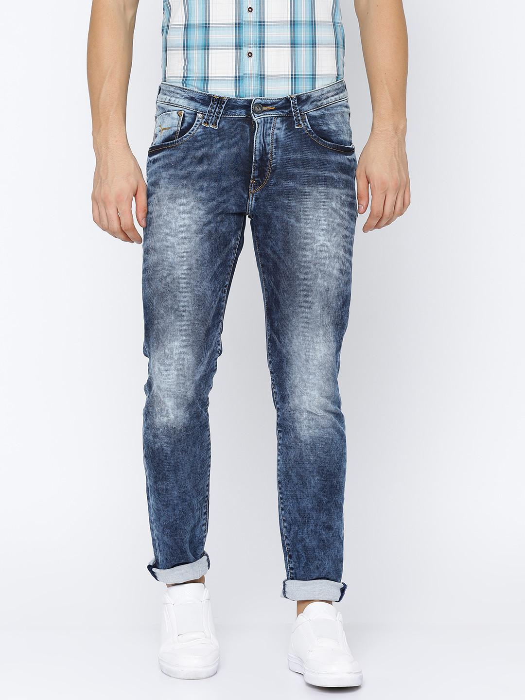 Buy Flying Machine Men Blue Jackson Skinny Fit Low Rise Clean Look