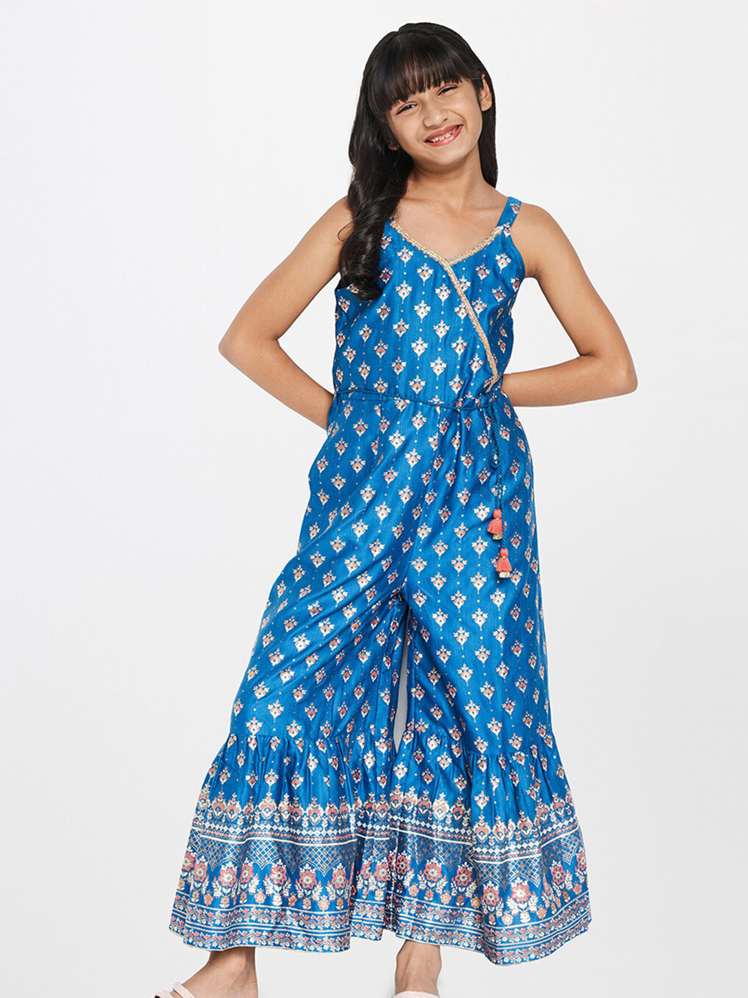 Buy Global Desi Girls Ethnic Motifs Printed Ethnic Jumpsuit Jumpsuit