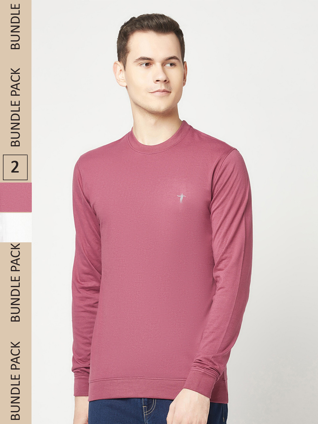Buy T.T. Pack Of 2 Round Neck Long Sleeves T Shirt Tshirts for Men