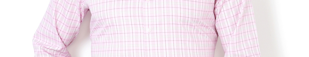 Buy Van Heusen Men Pink Slim Fit Checked Formal Shirt - Shirts for Men ...