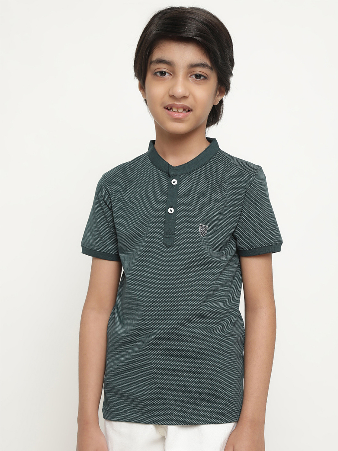 Buy Octave Boys Printed Mandarin Collar Cotton T Shirt Tshirts for