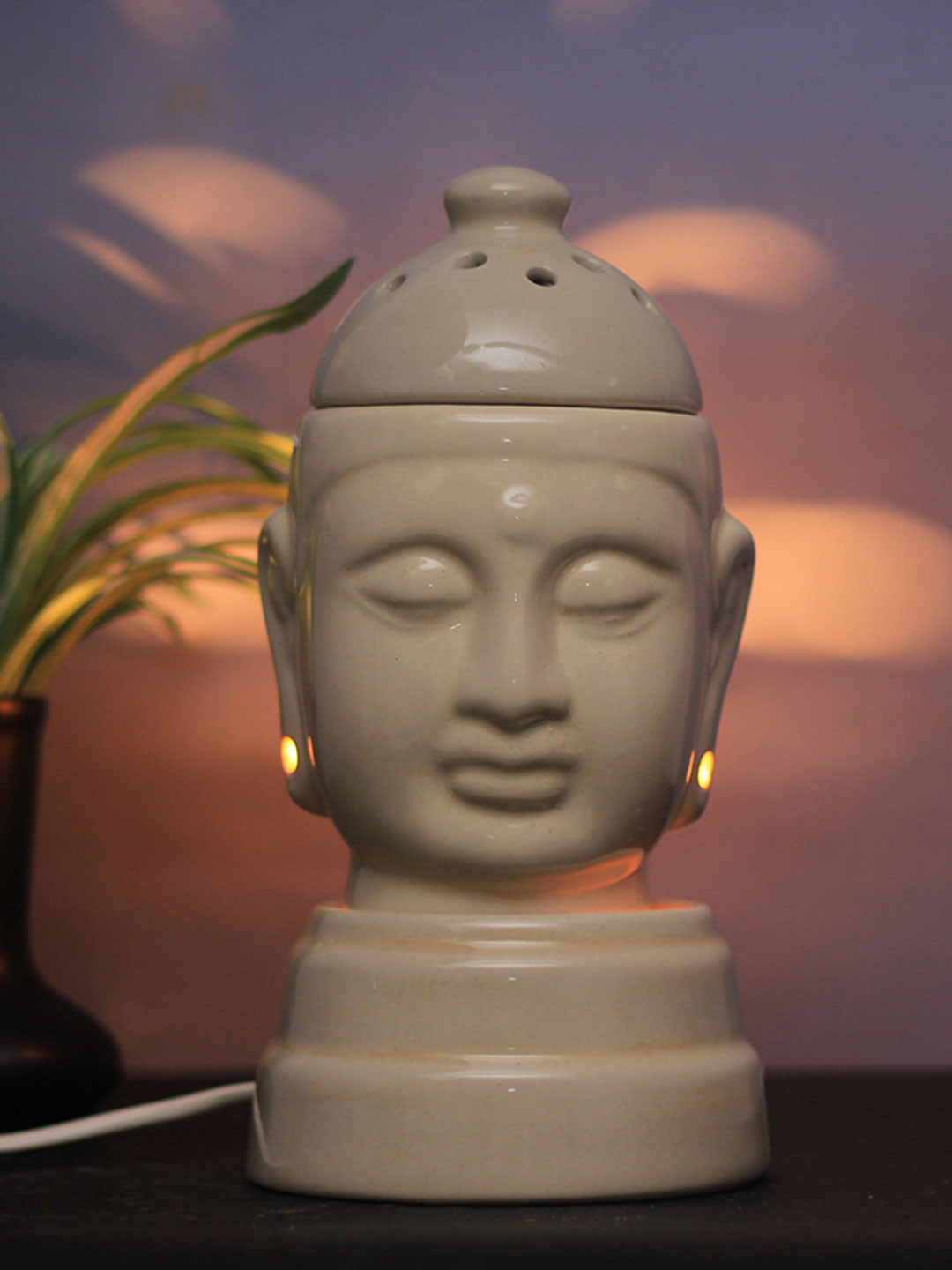 Buy Soulflower Cream Coloured Buddha Electric Diffuser Aroma Oil