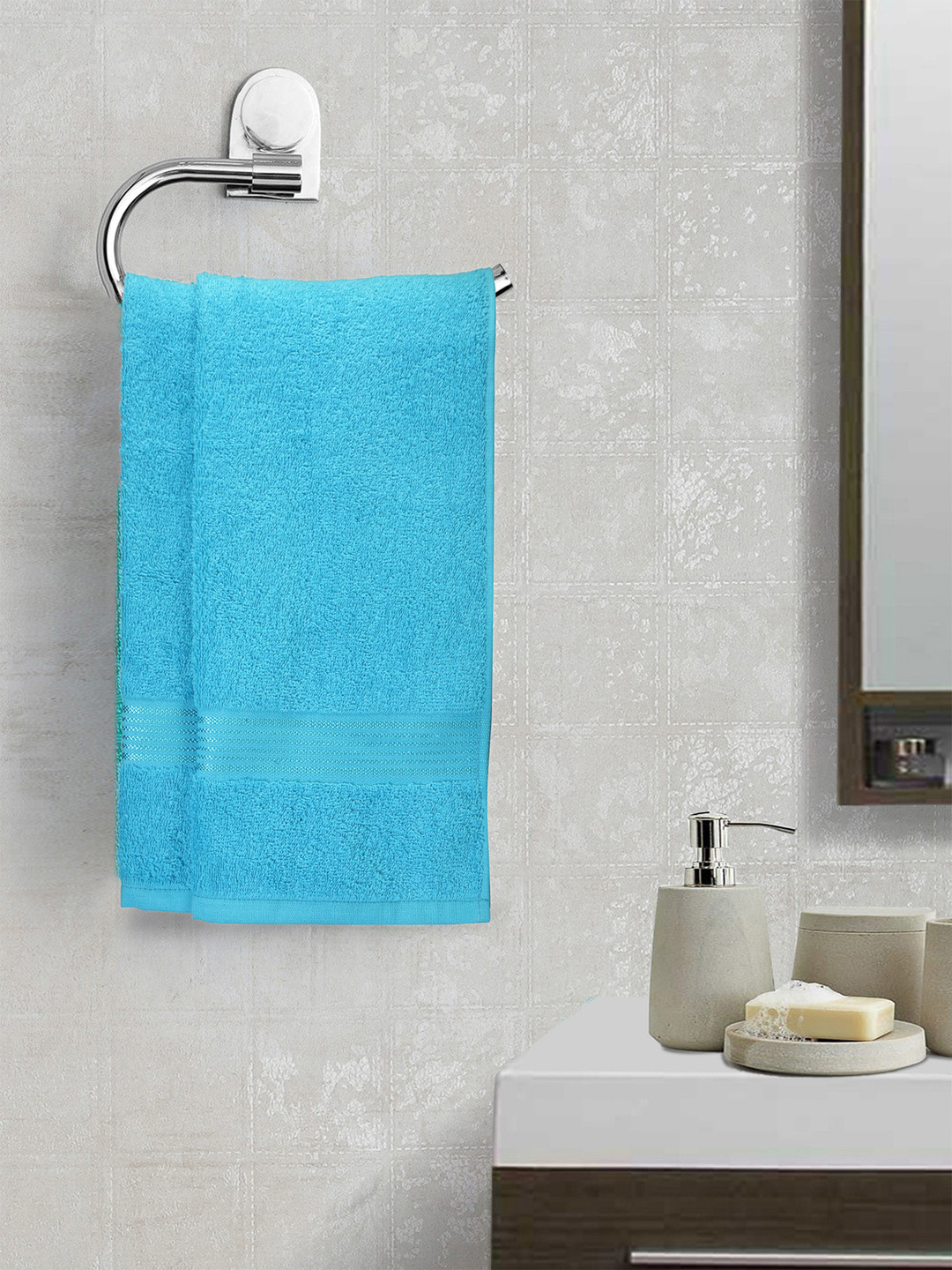 Buy BIANCA Set Of 2 Turquoise Blue 380 GSM Hand Towels Hand Towels