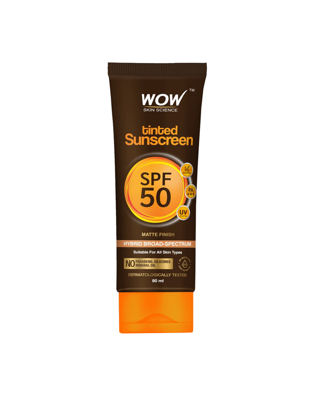 Buy WOW SKIN SCIENCE SPF50 PA+++ With Hyaluronic Acid & AloeVera Extract Tinted Sunscreen 80ml